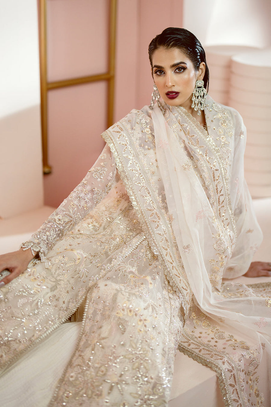 Ayzel Luminara Embroidered Organza Unstitched 3Pc Suit AWF-08 SORA