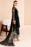 Farasha Luxury Formal Embroidered Chiffon Unstitched 3Pc Suit - Splash