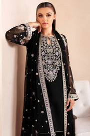 Farasha Luxury Formal Embroidered Chiffon Unstitched 3Pc Suit - Splash