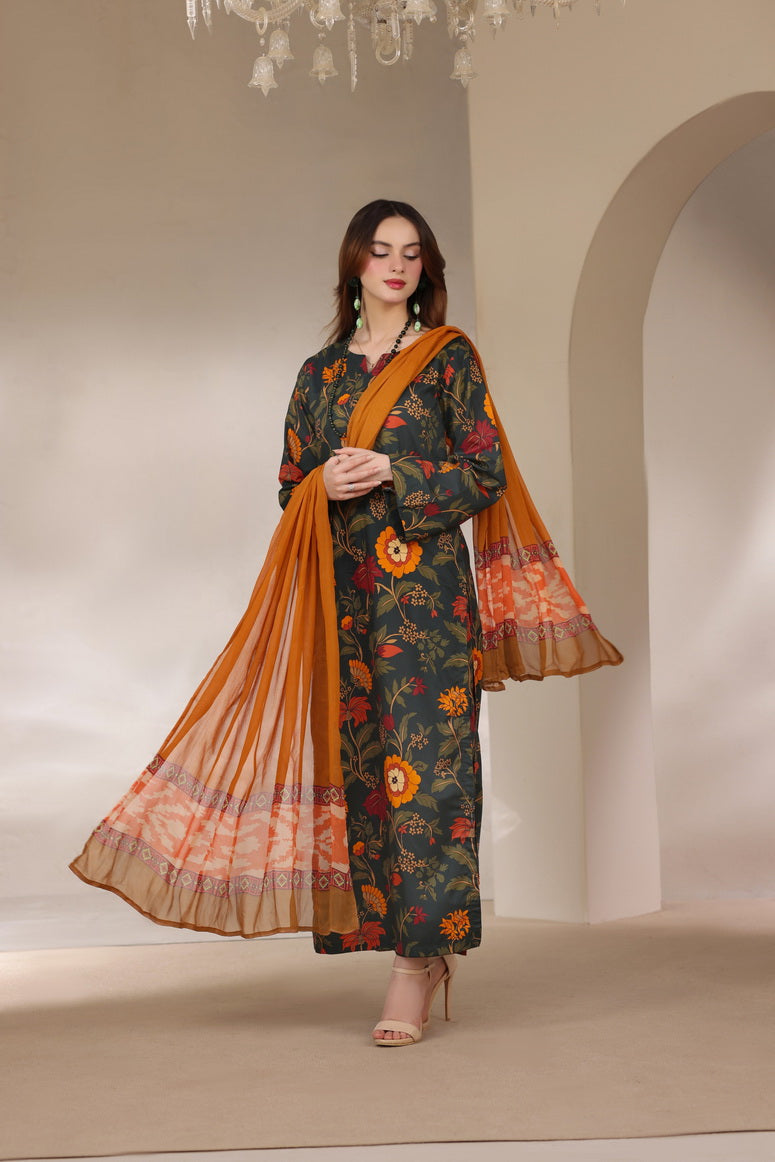 Feathers Premium Printed Lawn Unstitched 3Pc Suit Spring Sorbet-FT647