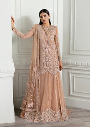 Crimson X Saira Shakira Embroidered Tulle Unstitched 3Pc Suit - Stardust
