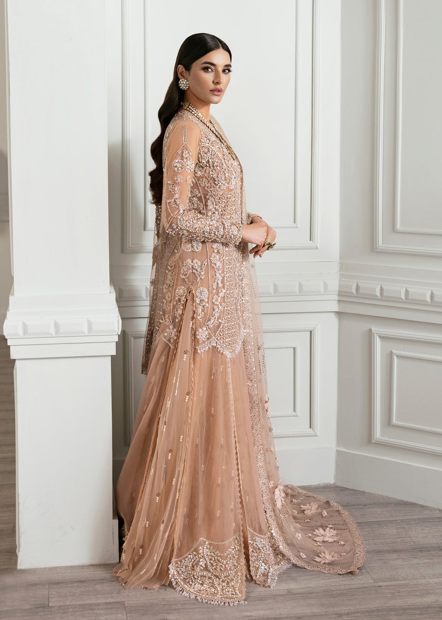 Crimson X Saira Shakira Embroidered Tulle Unstitched 3Pc Suit - Stardust