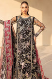 Farasha LU ZELLA Embroidered Net Unstitched 3Pc Suit D-10 STARDUST NOIR