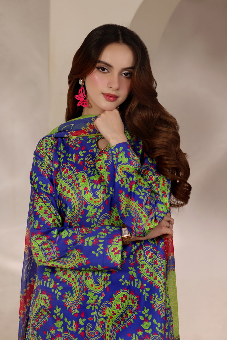 Feathers The Imperial Bloom Printed Lawn Unstitched 3Pc Suit Starry Florals-FT662