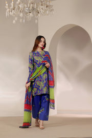 Feathers The Imperial Bloom Printed Lawn Unstitched 3Pc Suit Starry Florals-FT662