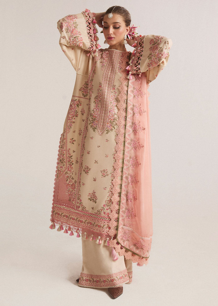 Hussain Rehar Embroidered Luxury Lawn Unstitched 3Pc Suit D-11 STILE