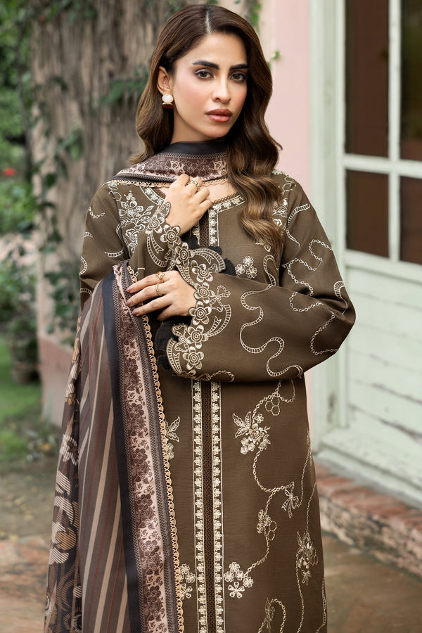 Farasha Embroidered Khaddar Unstitched 3Pc Suit - Stonepetal
