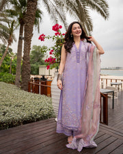 Faiza Saqlain AYA Embroidered Luxury Lawn Unstitched 3Pc Suit - SUELA