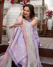 Faiza Saqlain AYA Embroidered Luxury Lawn Unstitched 3Pc Suit - SUELA
