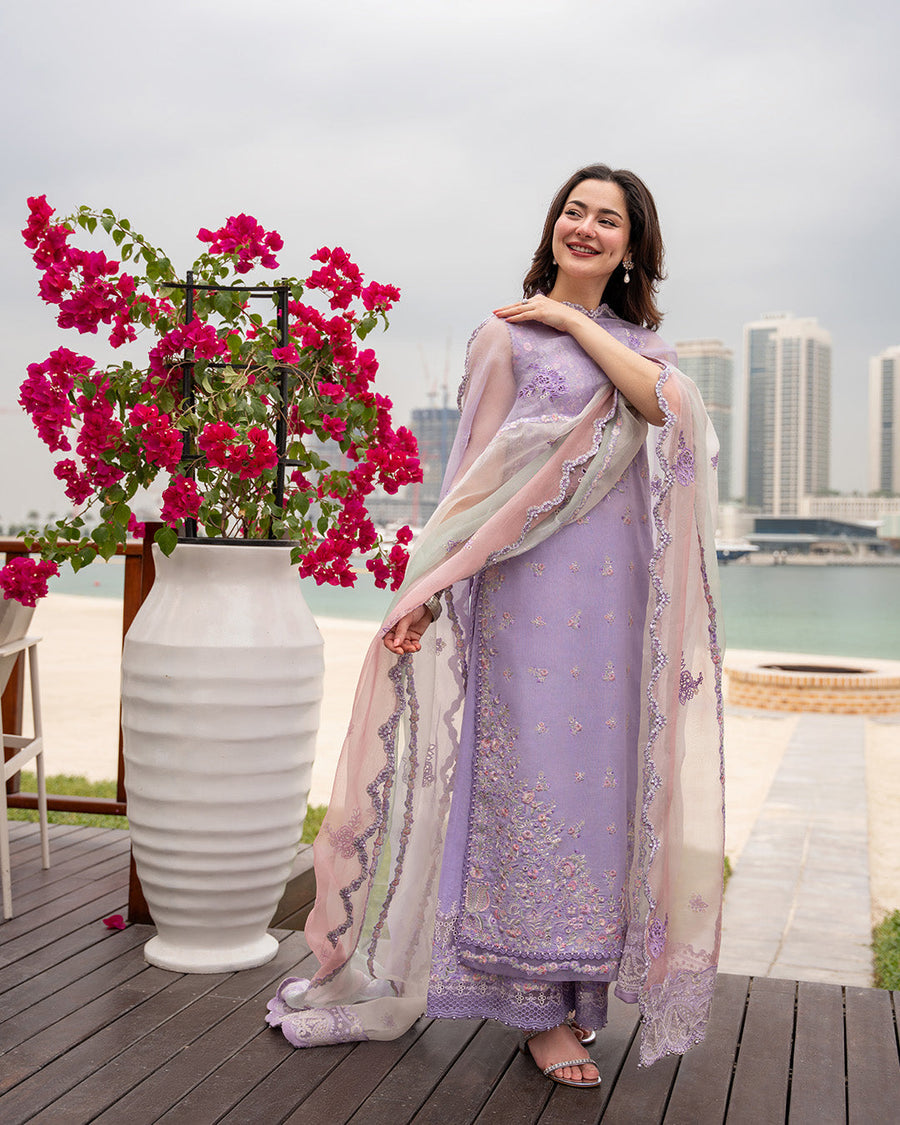 Faiza Saqlain AYA Embroidered Luxury Lawn Unstitched 3Pc Suit - SUELA