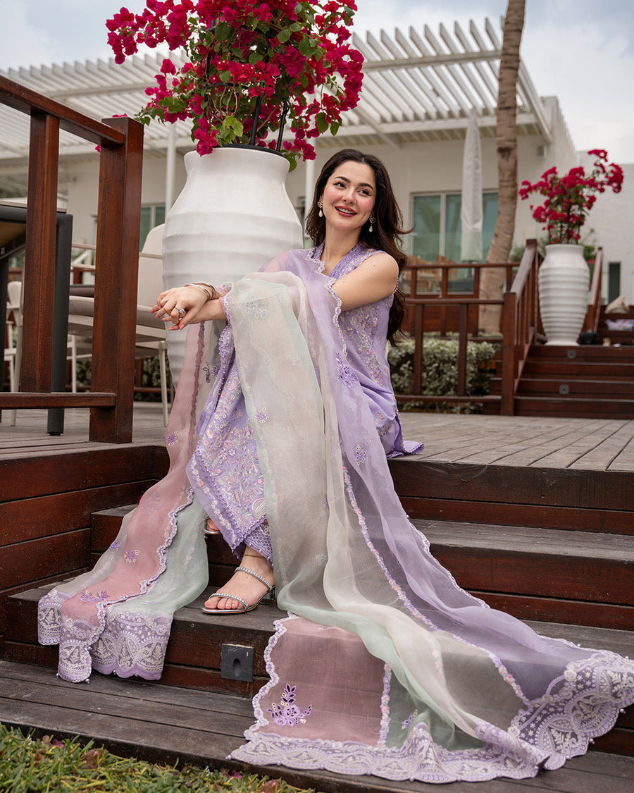 Faiza Saqlain AYA Embroidered Luxury Lawn Unstitched 3Pc Suit - SUELA