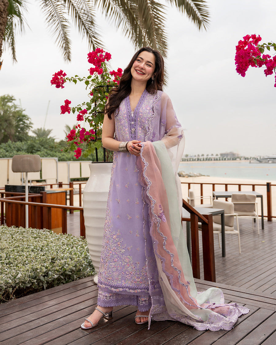 Faiza Saqlain AYA Embroidered Luxury Lawn Unstitched 3Pc Suit - SUELA