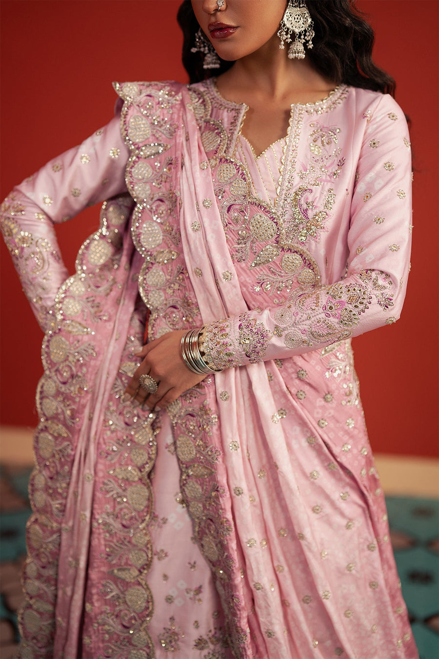 Afrozeh Divani Embroidered Silk Unstitched 3Pc Suit AS-25-08 SUFIYA