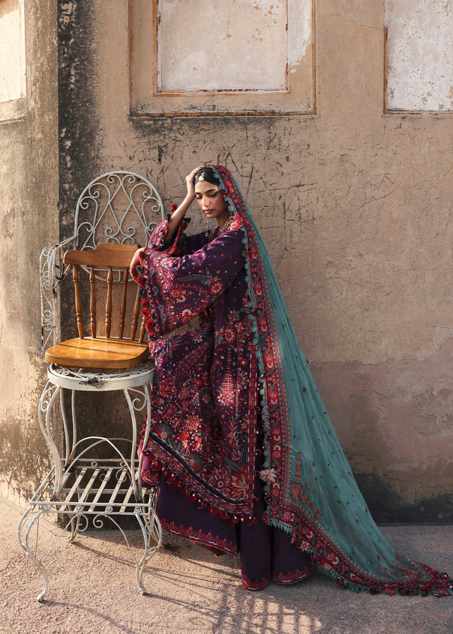 Hussain Rehar Embroidered Karandi Unstitched 3Pc Suit - Sultana