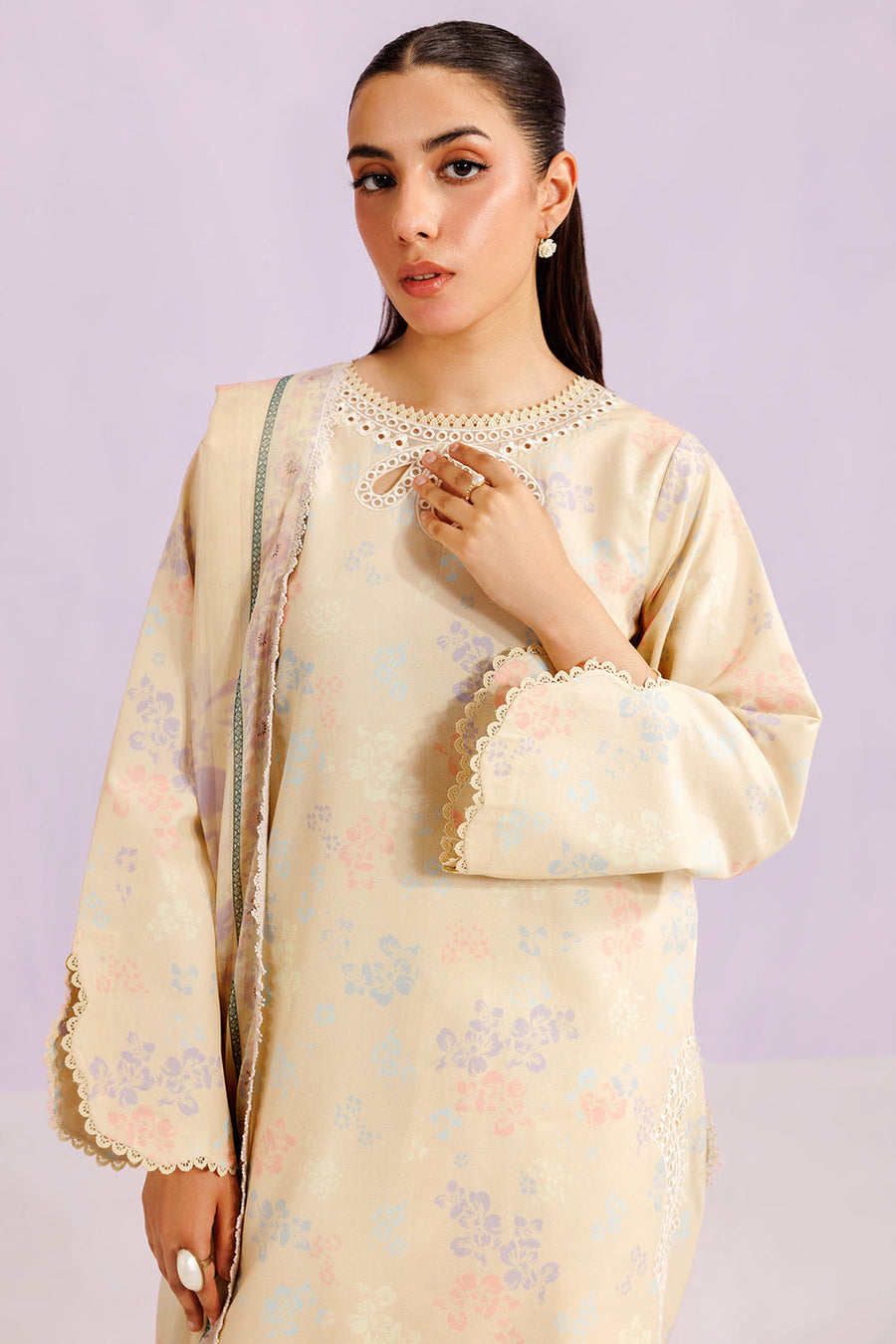 Farasha Summer Essentials Embroidered Lawn Unstitched 3Pc Suit - Sun Bloom