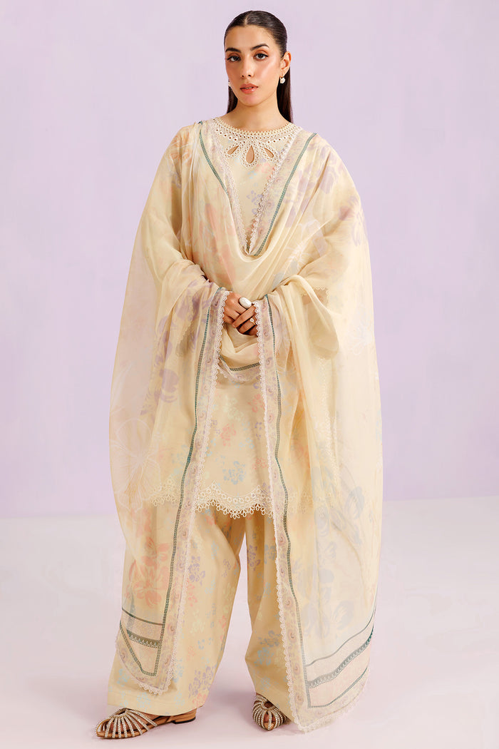 Farasha Summer Essentials Embroidered Lawn Unstitched 3Pc Suit - Sun Bloom