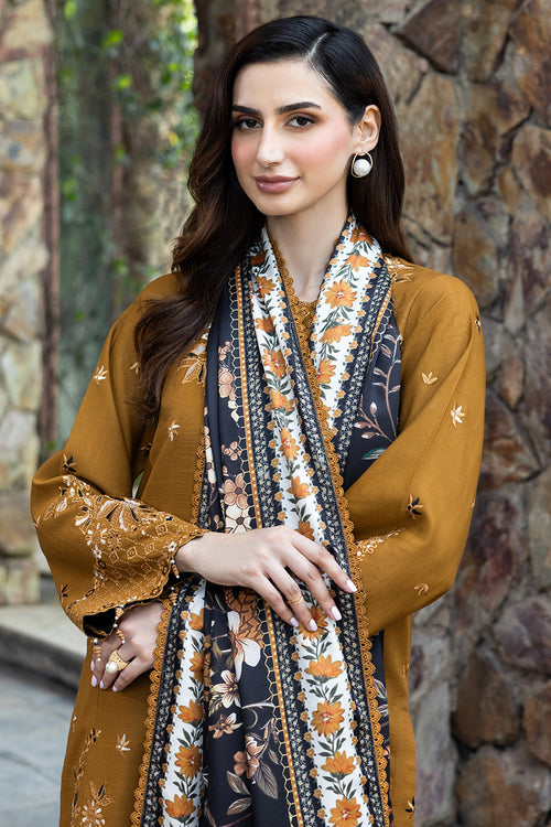 Farasha Embroidered Khaddar Unstitched 3Pc Suit - Sundune
