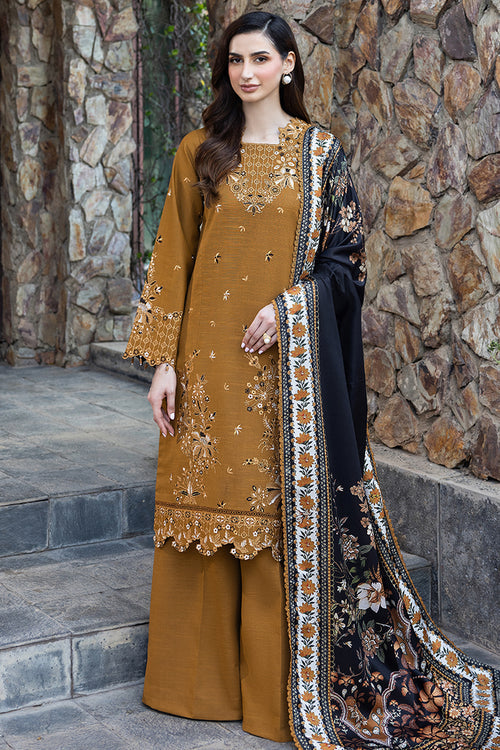 Farasha Embroidered Khaddar Unstitched 3Pc Suit - Sundune