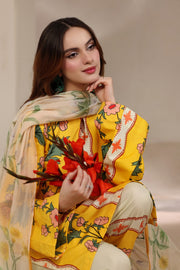 Feathers Premium Printed Lawn Unstitched 3Pc Suit Sunlit Meadow-FT653