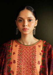 Hussain Rehar Embroidered Khaddar Unstitched 3Pc Suit - Sunrise