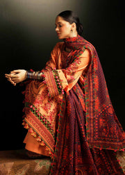 Hussain Rehar Embroidered Khaddar Unstitched 3Pc Suit - Sunrise