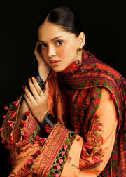 Hussain Rehar Embroidered Khaddar Unstitched 3Pc Suit - Sunrise