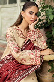 Farasha Embroidered Khaddar Unstitched 3Pc Suit - Sunrose
