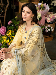 Hemline Odyssey by Mushq Embroidered Lawn Unstitched 3Pc Suit - Sunset Sway