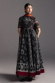Zara Shahjahan Anarkali Embroidered Lawn Unstitched 3Pc Suit D-01 SURKH BAHAR
