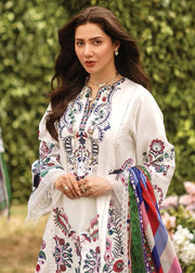 Siraa by Sadaf Fawad Khan Embroidered Lawn Unstitched 3Pc Suit - SUZANI (A)