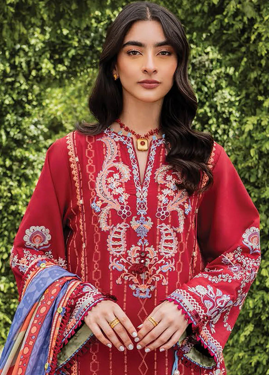 Siraa by Sadaf Fawad Khan Embroidered Lawn Unstitched 3Pc Suit - SUZANI (B)