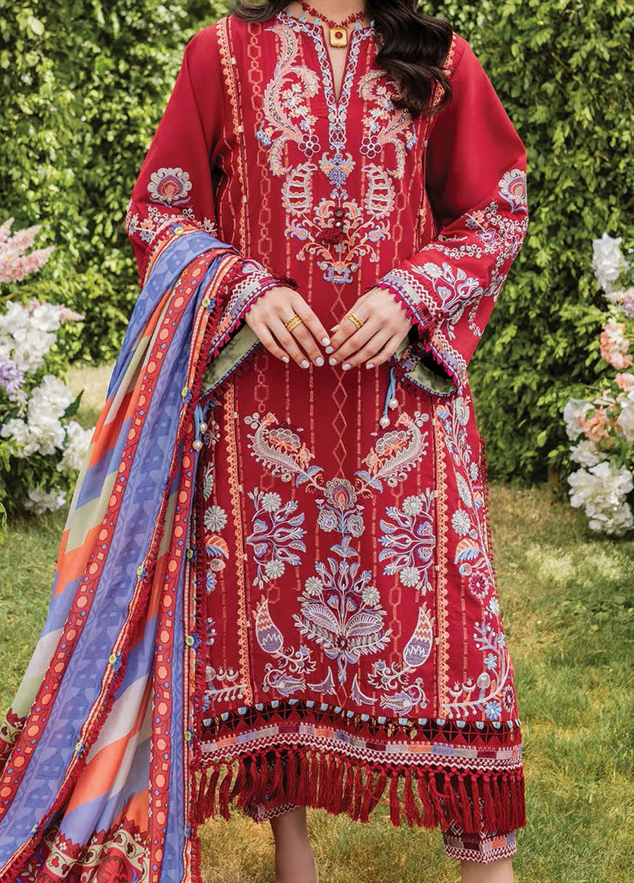 Siraa by Sadaf Fawad Khan Embroidered Lawn Unstitched 3Pc Suit - SUZANI (B)