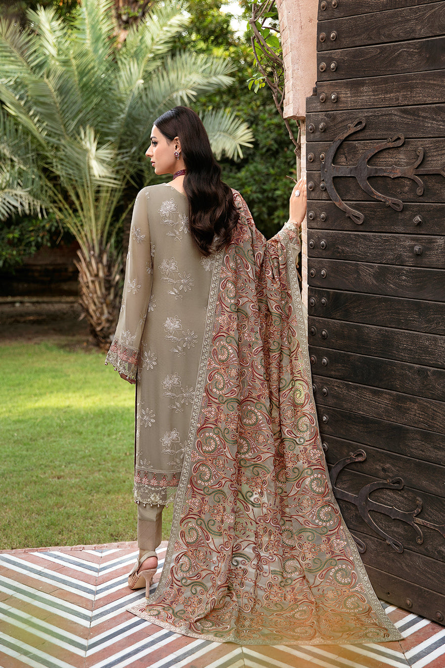 Dastan by Ramsha Embroidered Chiffon Unstitched 3 Piece Suit T-101