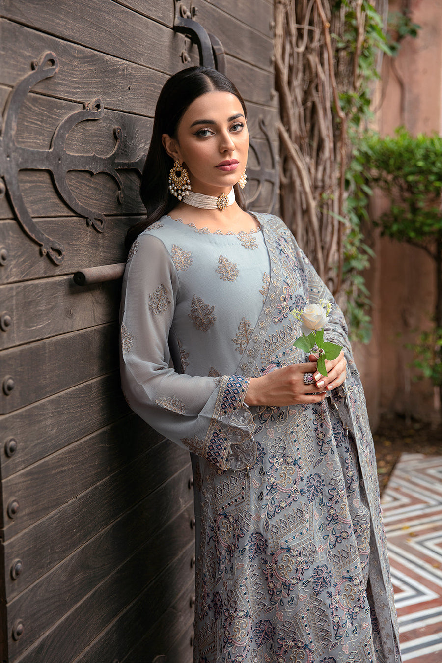 Dastan by Ramsha Embroidered Chiffon Unstitched 3 Piece Suit T-103