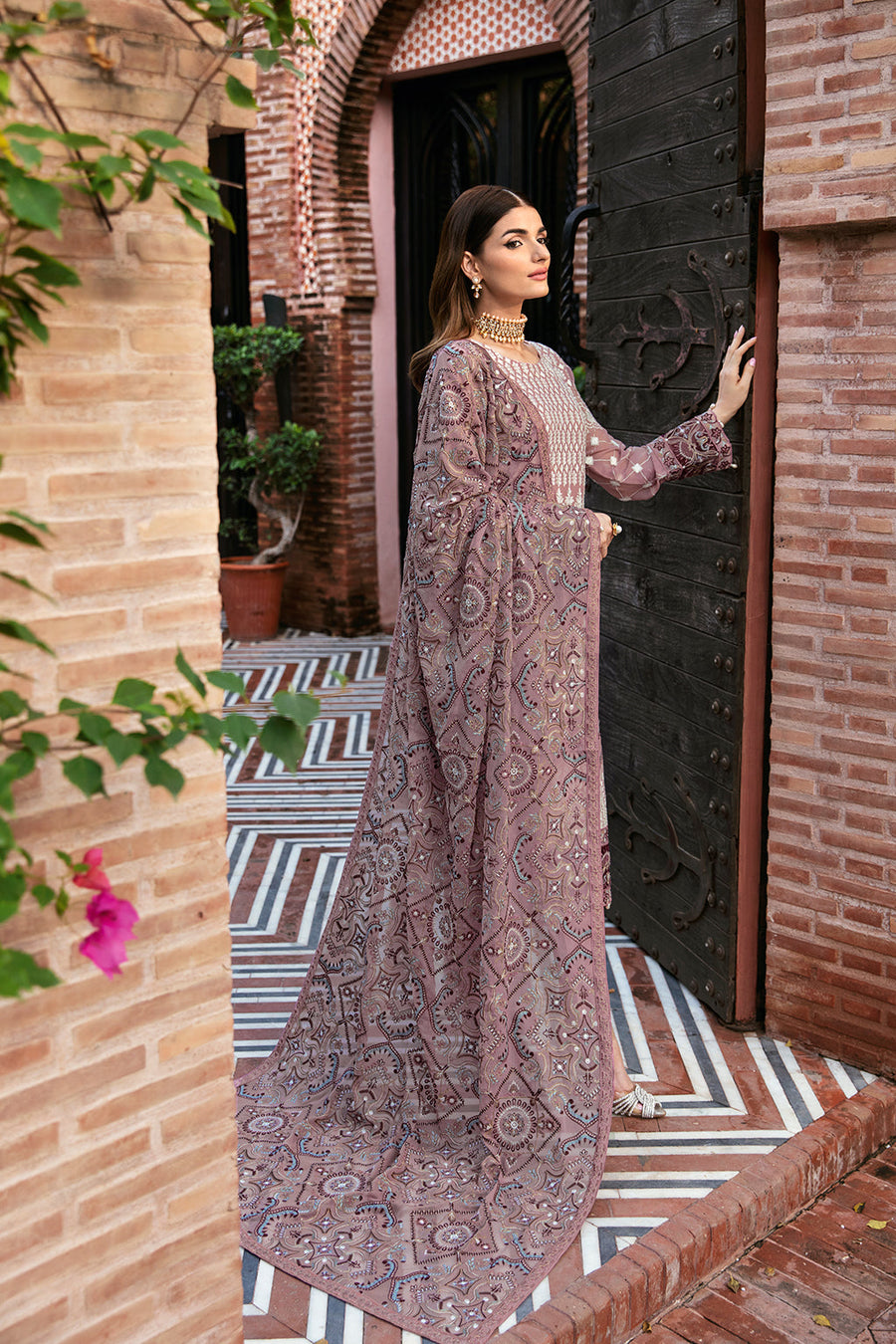 Dastan by Ramsha Embroidered Chiffon Unstitched 3 Piece Suit T-104