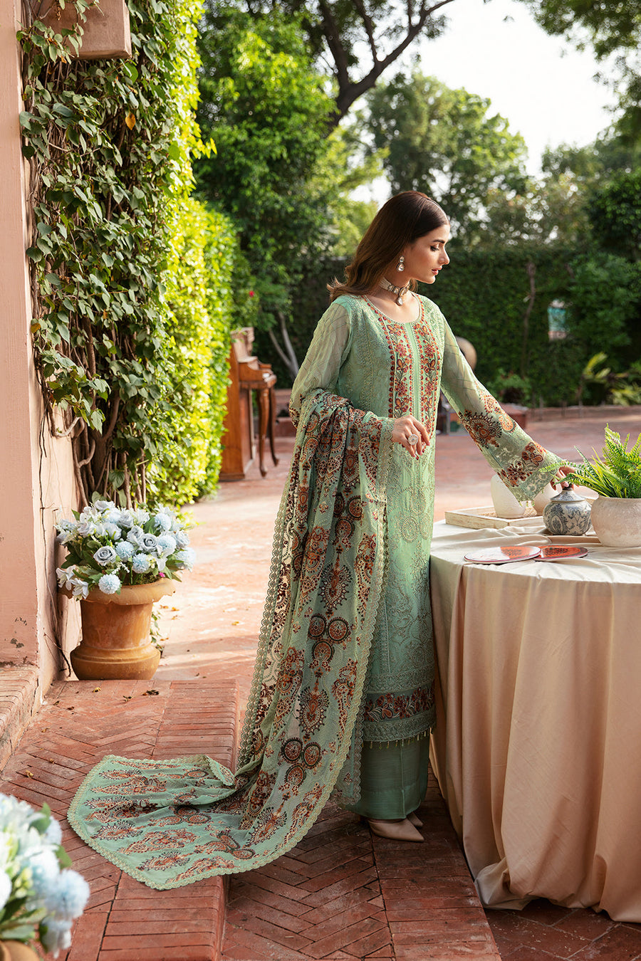 Dastan by Ramsha Embroidered Chiffon Unstitched 3 Piece Suit T-106