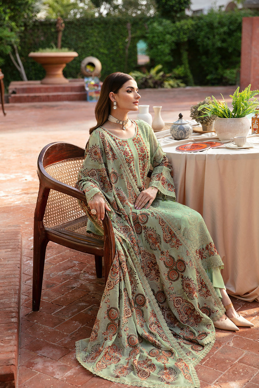 Dastan by Ramsha Embroidered Chiffon Unstitched 3 Piece Suit T-106