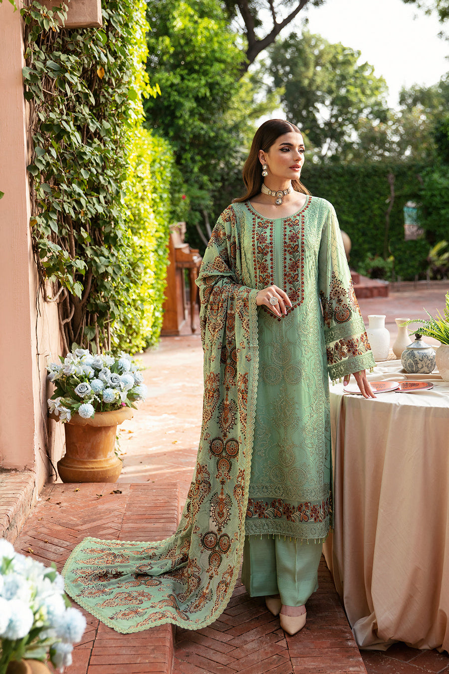 Dastan by Ramsha Embroidered Chiffon Unstitched 3 Piece Suit T-106