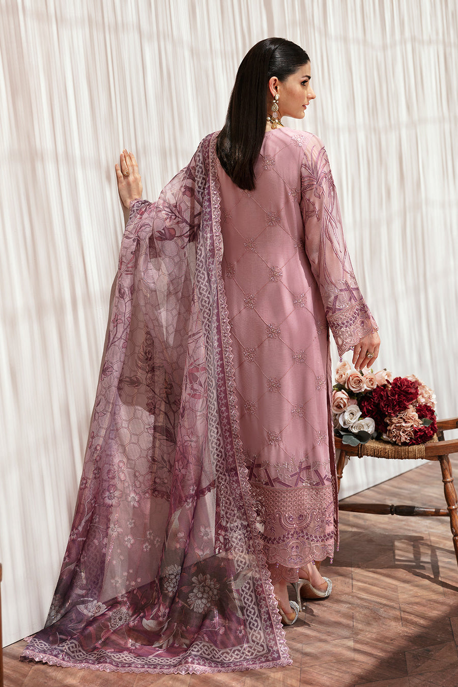 Dastan by Ramsha Embroidered Chiffon Unstitched 3Pc Suit T-203