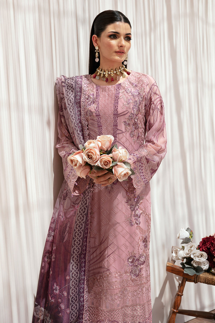 Dastan by Ramsha Embroidered Chiffon Unstitched 3Pc Suit T-203