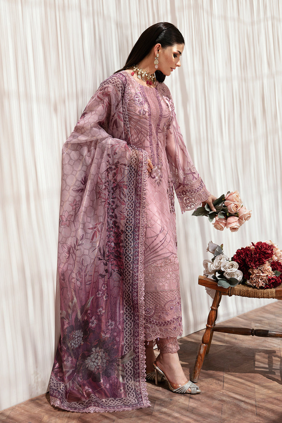 Dastan by Ramsha Embroidered Chiffon Unstitched 3Pc Suit T-203