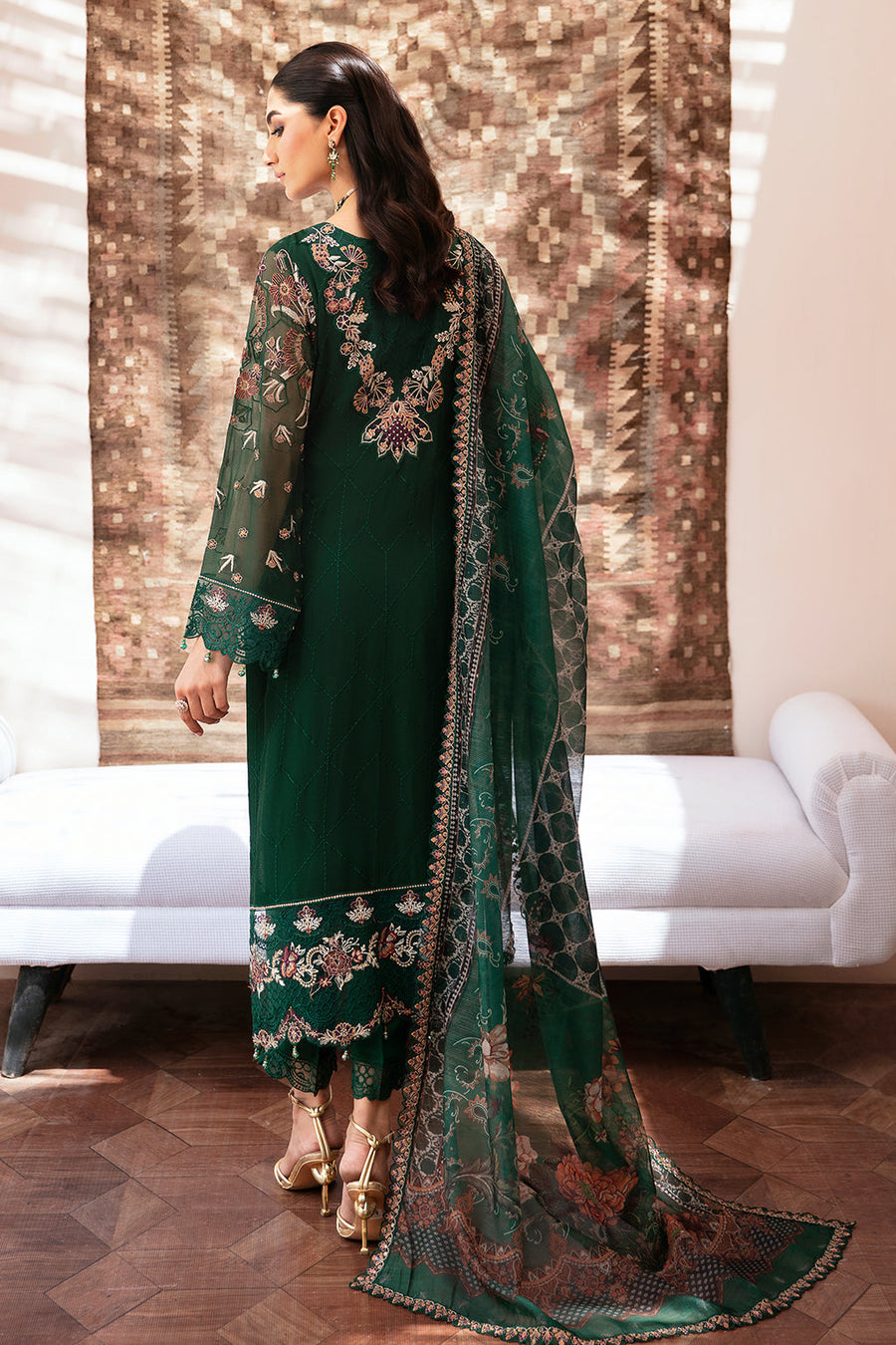 Dastan by Ramsha Embroidered Chiffon Unstitched 3Pc Suit T-204