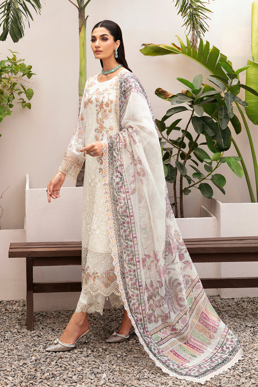 Dastan by Ramsha Embroidered Chiffon Unstitched 3Pc Suit T-206