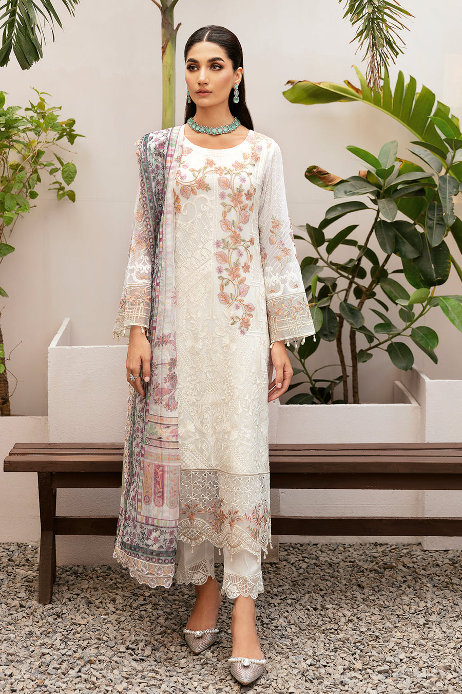 Dastan by Ramsha Embroidered Chiffon Unstitched 3Pc Suit T-206