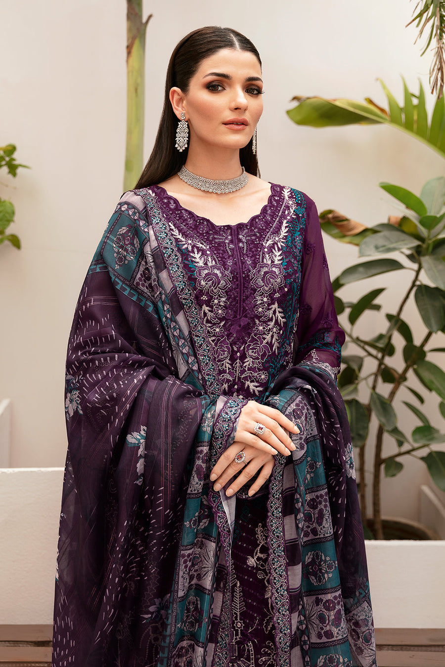 Dastan by Ramsha Embroidered Chiffon Unstitched 3Pc Suit T-207