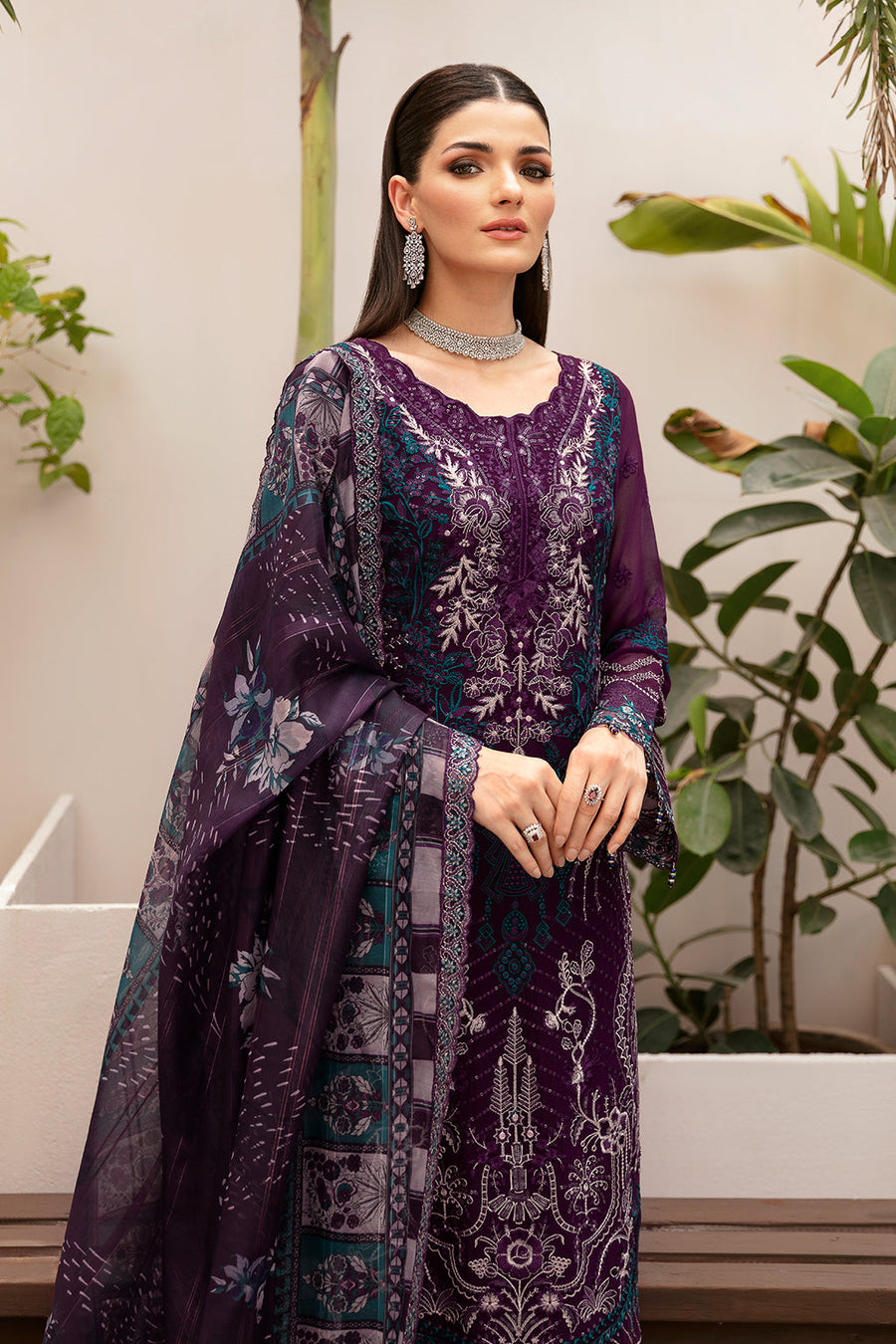 Dastan by Ramsha Embroidered Chiffon Unstitched 3Pc Suit T-207