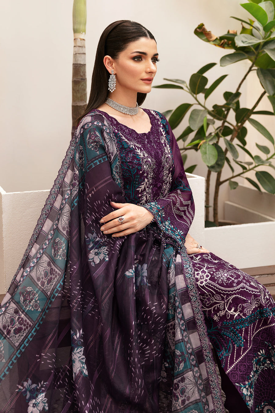 Dastan by Ramsha Embroidered Chiffon Unstitched 3Pc Suit T-207