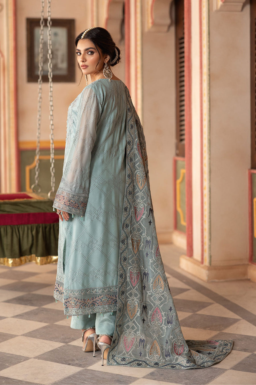Ramsha Dastan Vol-03 Embroidered Chiffon Unstitched 3Pc Suit T-302
