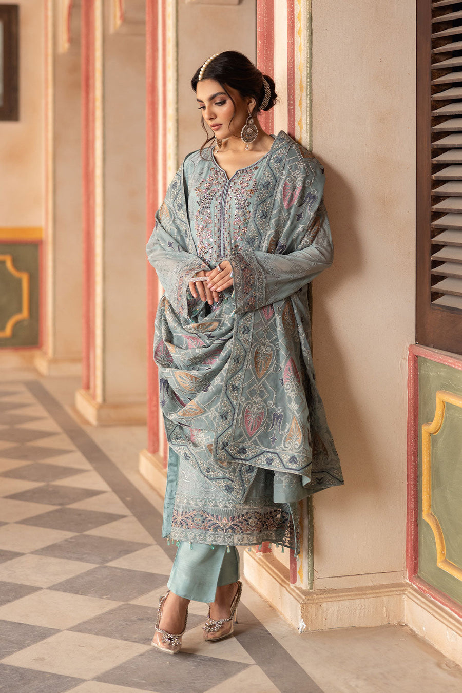 Ramsha Dastan Vol-03 Embroidered Chiffon Unstitched 3Pc Suit T-302