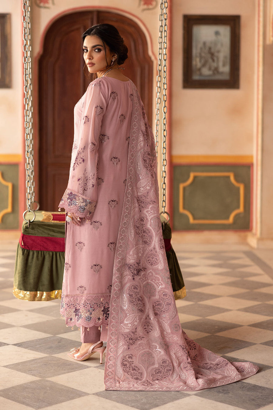 Ramsha Dastan Vol-03 Embroidered Chiffon Unstitched 3Pc Suit T-303